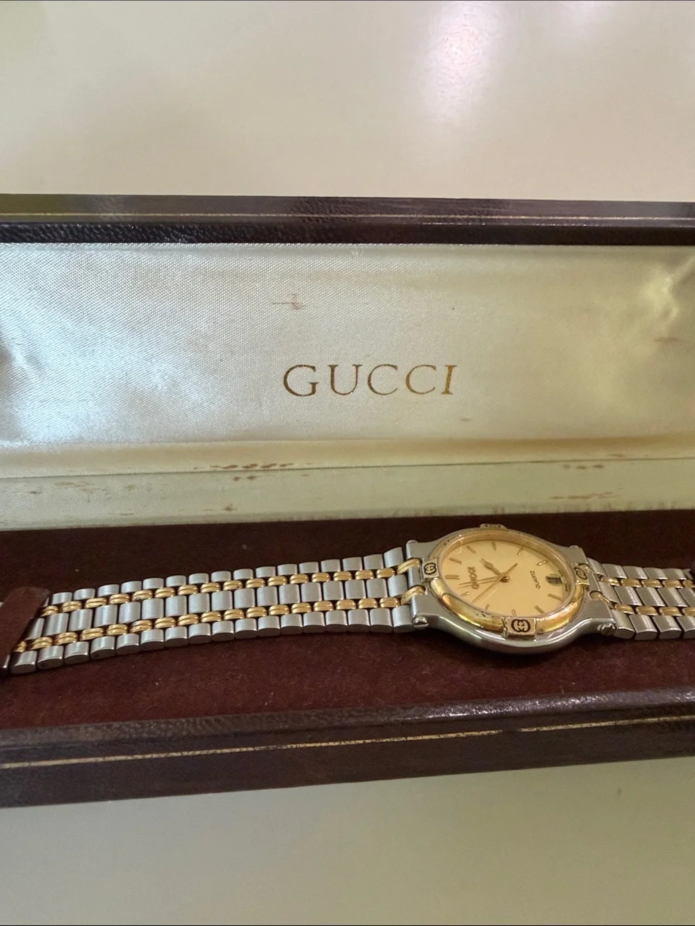 Gucci Two-Tone Gold Dial Vintage Men's Quartz Watch